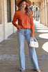 Asymmetric Exposed Seam Detail Drop Shoulder Crew Neck Pullover Top